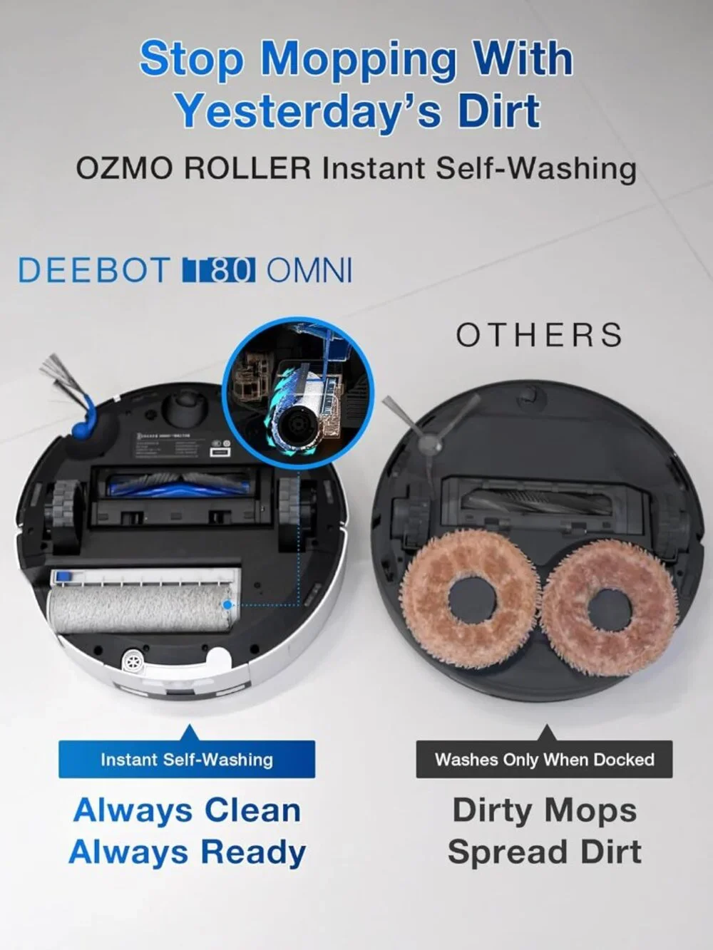 NWT: Robot Vacuum + Mop ECOVACS DEEBOT T80 Omni AI Navigation, 18,000Pa Suction - Picture 9 of 10